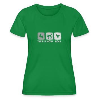 This Is How I Roll, Macaco Capoeira - Women's Functional T-Shirt - kelly green - Front - AI Model Female 172 dark (172cm)