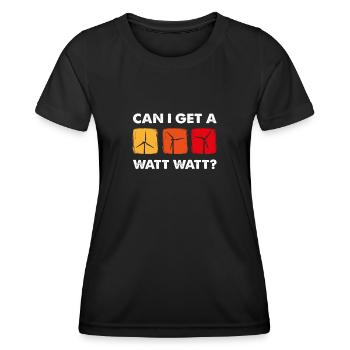 Puis-je obtenir un watt watt, technicien en éolienne - T-shirt sport Femme - noir - Devant - AI Model Female 172 light (172cm)