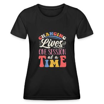 ABA -Therapeut, ABA -Therapie, Therapeut, SPEd - Frauen Funktions-T-Shirt - Schwarz - Vorne - AI Model Female 172 light (172cm)