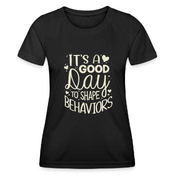 Thérapeute ABA, thérapie ABA, thérapeute, SPEd - T-shirt sport Femme - noir - Devant - AI Model Female 172 light (172cm)