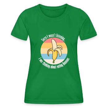 Bananen essen Süße exotische Früchte - Frauen Funktions-T-Shirt - Kelly Green - Vorne - AI Model Female 172 dark (172cm)