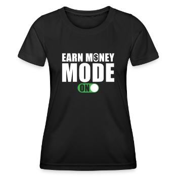 Mode Gagner de l’argent sur - T-shirt sport Femme - noir - Devant - AI Model Female 172 light (172cm)