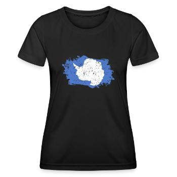 Antarctica Flag Grunge Antarctic Flag - Women's Functional T-Shirt - black - Front - AI Model Female 172 light (172cm)