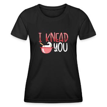 Ich Knete Dich Teig - Frauen Funktions-T-Shirt - Schwarz - Vorne - AI Model Female 172 light (172cm)