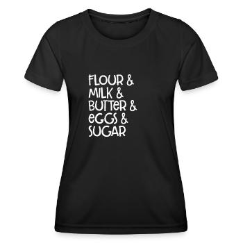 Recette de cuisson - T-shirt sport Femme - noir - Devant - AI Model Female 172 light (172cm)