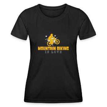 mountain biking - Frauen Funktions-T-Shirt - Schwarz - Vorne - AI Model Female 172 light (172cm)