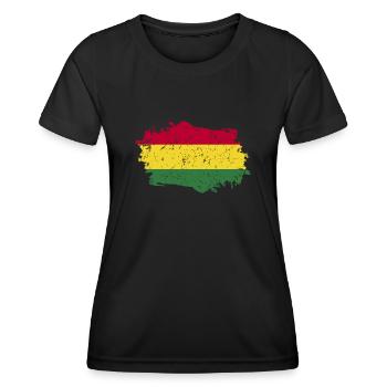 Bolivien Flagge Grunge Bolivien Fahne - Frauen Funktions-T-Shirt - Schwarz - Vorne - AI Model Female 172 light (172cm)