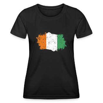 Drapeau de la Côte d’Ivoire - T-shirt sport Femme - noir - Devant - AI Model Female 172 light (172cm)