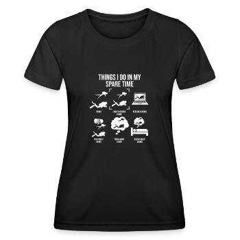 Things I Do In My Spare Time, Scuba Taucher - Frauen Funktions-T-Shirt - Schwarz - Vorne - AI Model Female 172 light (172cm)