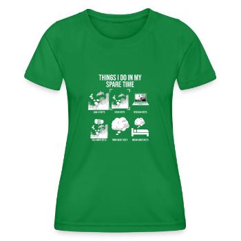 Ce que je fais pendant mon temps libre, biologiste marin - T-shirt sport Femme - vert - Devant - AI Model Female 172 dark (172cm)