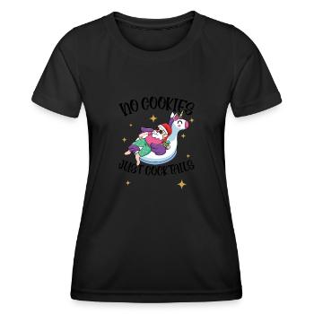 Cocktails sans biscuits, cocktails de Noël juillet - T-shirt sport Femme - noir - Devant - AI Model Female 172 light (172cm)