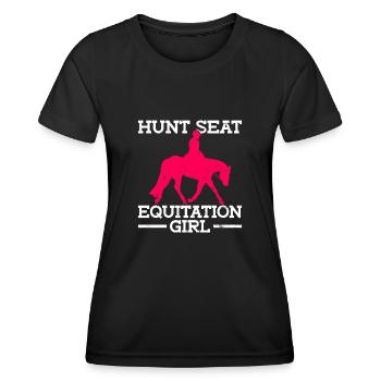 Hunt Equitation Girl - Hunt English - Frauen Funktions-T-Shirt - Schwarz - Vorne - AI Model Female 172 light (172cm)