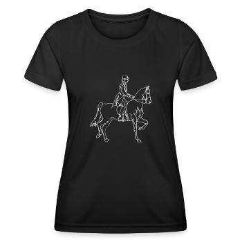 Saddle english riding rider horse equestrian sport - Women's Functional T-Shirt - black - Front - AI Model Female 172 light (172cm)