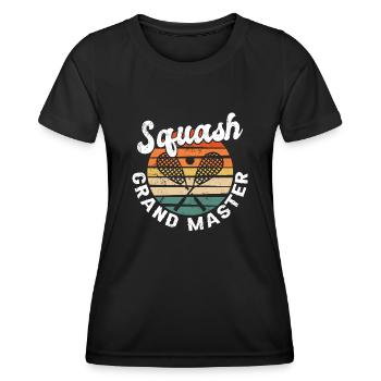 Cool Retro Crossing Raquettes Squash Grand Maître - T-shirt sport Femme - noir - Devant - AI Model Female 172 light (172cm)