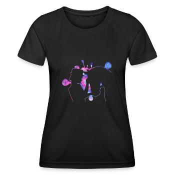 Dressur Reiten Reiten Reiter Reiten - Frauen Funktions-T-Shirt - Schwarz - Vorne - AI Model Female 172 light (172cm)