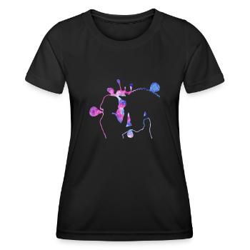 Dressur Reiten Reiten Reiter Reiten - Frauen Funktions-T-Shirt - Schwarz - Vorne - AI Model Female 172 light (172cm)
