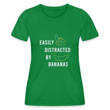 Abgelenkt von Bananen tropische exotische Früchte - Frauen Funktions-T-Shirt - Kelly Green - Vorne - AI Model Female 172 dark (172cm)