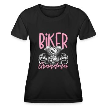 Biker Oma - Frauen Funktions-T-Shirt - Schwarz - Vorne - AI Model Female 172 light (172cm)