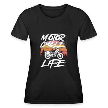 Motorcycle life in retro - Women's Functional T-Shirt - black - Front - AI Model Female 172 light (172cm)