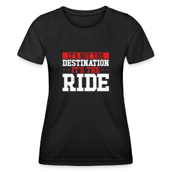 Es Ist Nicht Das Ziel, Es Ist Die Fahrt - Frauen Funktions-T-Shirt - Schwarz - Vorne - AI Model Female 172 light (172cm)