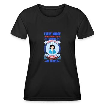 INFIRMIÈRE Infirmière - T-shirt sport Femme - noir - Devant - AI Model Female 172 light (172cm)
