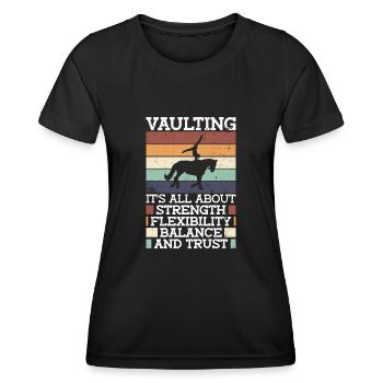 voltige cavalier sauteur - T-shirt sport Femme - noir - Devant - AI Model Female 172 light (172cm)
