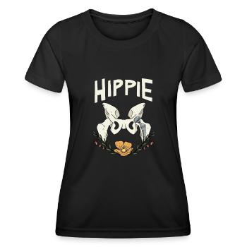 Articulation de la hanche hippie - T-shirt sport Femme - noir - Devant - AI Model Female 172 light (172cm)