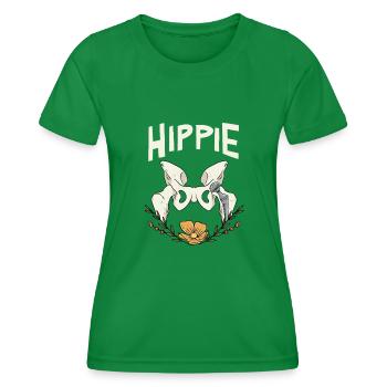 Hippie hip joint - Women's Functional T-Shirt - kelly green - Front - AI Model Female 172 dark (172cm)