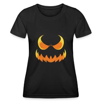 Grusel Maske Halloween - Frauen Funktions-T-Shirt - Schwarz - Vorne - AI Model Female 172 light (172cm)