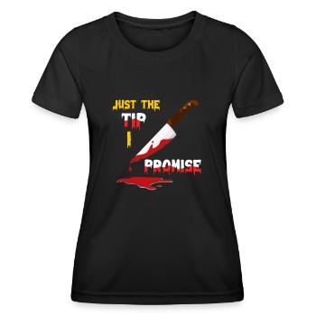 Serial Killer Knife Halloween - Women's Functional T-Shirt - black - Front - AI Model Female 172 light (172cm)