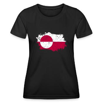 Groenland Flag Grunge Groenland Flag - T-shirt sport Femme - noir - Devant - AI Model Female 172 light (172cm)