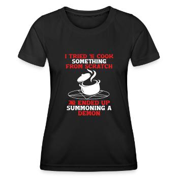 I tried to do something from scratch - Women's Functional T-Shirt - black - Front - AI Model Female 172 light (172cm)