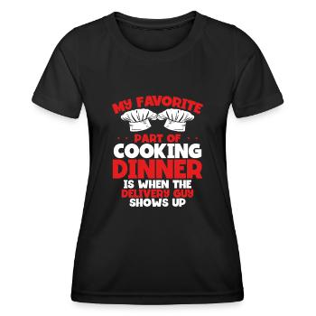 Dinner Is When The Delivery Courier - Women's Functional T-Shirt - black - Front - AI Model Female 172 light (172cm)