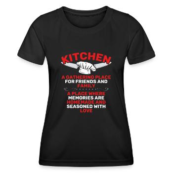 Point de rencontre pour les amis et la famille - T-shirt sport Femme - noir - Devant - AI Model Female 172 light (172cm)