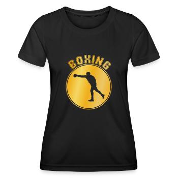 Boxe - T-shirt sport Femme - noir - Devant - AI Model Female 172 light (172cm)