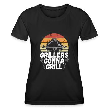 Grillers Will Grill - Women's Functional T-Shirt - black - Front - AI Model Female 172 light (172cm)