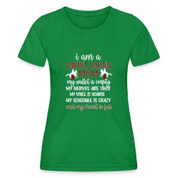 Best Barrel Racing Mother Barrel Racer Mama Gift - Women's Functional T-Shirt - kelly green - Front - AI Model Female 172 dark (172cm)