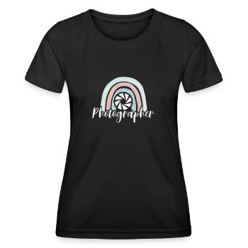 Objektiv Für Fotografen - Frauen Funktions-T-Shirt - Schwarz - Vorne - AI Model Female 172 light (172cm)