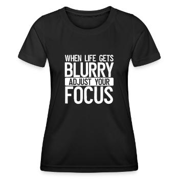 Quand la vie devient floue - T-shirt sport Femme - noir - Devant - AI Model Female 172 light (172cm)