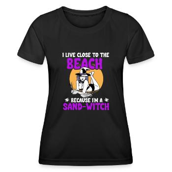Je suis une sorcière de sable d’Halloween - T-shirt sport Femme - noir - Devant - AI Model Female 172 light (172cm)