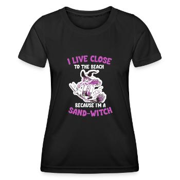 Je suis une sorcière de sable d’Halloween - T-shirt sport Femme - noir - Devant - AI Model Female 172 light (172cm)