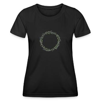 Lavender I Team Bride Flower Wreath Wedding Boho - Women's Functional T-Shirt - black - Front - AI Model Female 172 light (172cm)