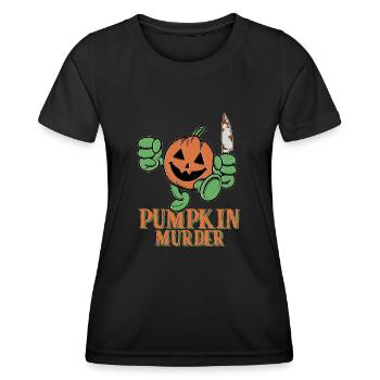 Greepy Pumpkin Murder Halloween Costume - Women's Functional T-Shirt - black - Front - AI Model Female 172 light (172cm)