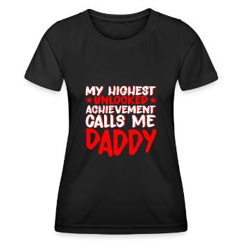 Ma plus haute réussite débloquée m’appelle papa 4 - T-shirt sport Femme - noir - Devant - AI Model Female 172 light (172cm)