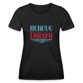 Belief in Unicorn Unicorn - Women's Functional T-Shirt - black - Front - AI Model Female 172 light (172cm)