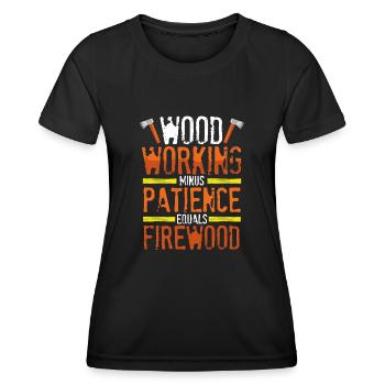 Bois de chauffage pour le travail du bois - T-shirt sport Femme - noir - Devant - AI Model Female 172 light (172cm)