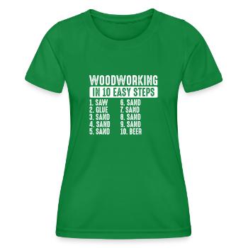 Holzbearbeitung In Einfachen Schritten - Frauen Funktions-T-Shirt - Kelly Green - Vorne - AI Model Female 172 dark (172cm)