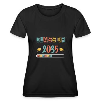 Classe de 2035 Premier jour d’école Grandir avec moi - T-shirt sport Femme - noir - Devant - AI Model Female 172 light (172cm)