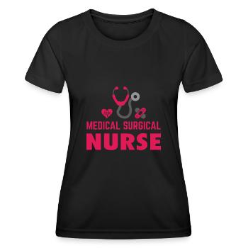 KRANKENSCHWESTER Medical Surgical Nurse - Women's Functional T-Shirt - black - Front - AI Model Female 172 light (172cm)