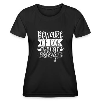 Beware of the dog Children are also shady - Women's Functional T-Shirt - black - Front - AI Model Female 172 light (172cm)